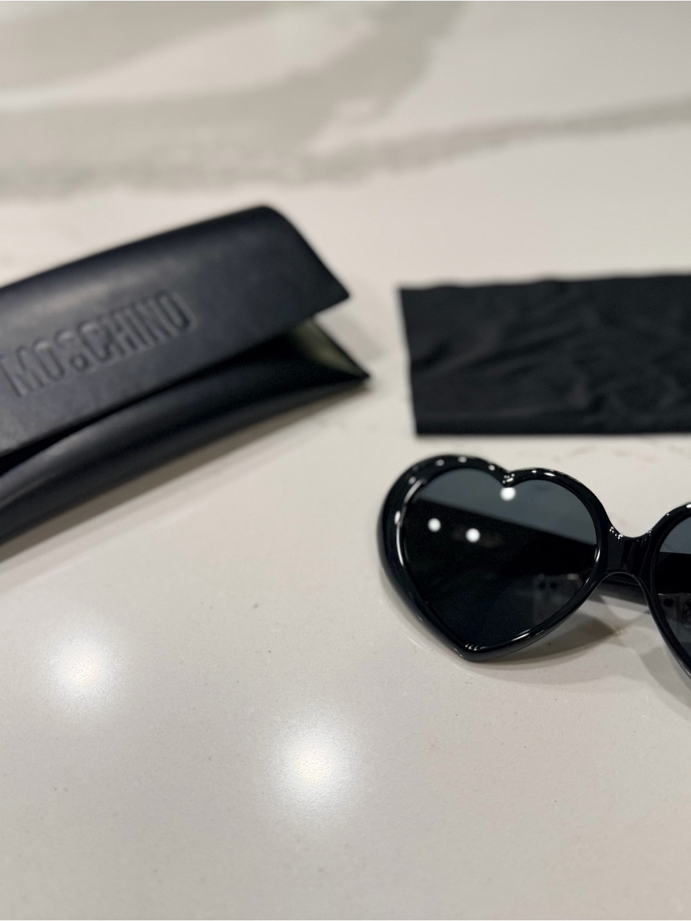 Moschino Glossy Black Heart Sunglasses